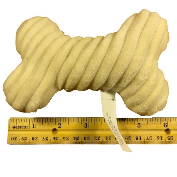 Chewy White Fleece Dogbone Dog Toy Fetch Cuddle Companion Squeaker - Picture 3 of 5